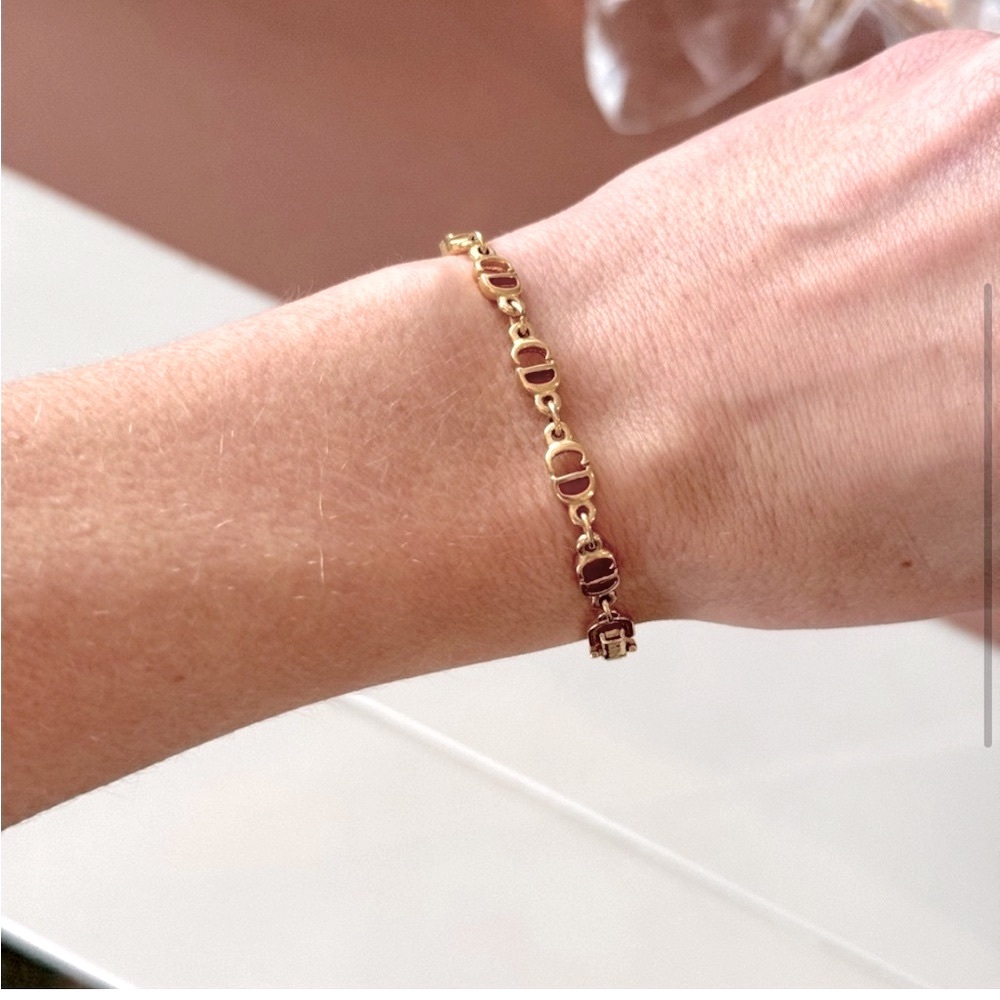 Vintage Dior CD Logo Gold Bracelet - Picture 2 of 8